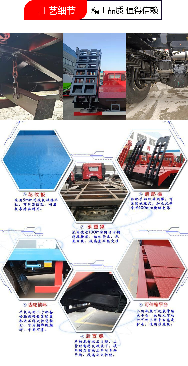 國(guó)六東風(fēng)D7V牌前四后八平板運(yùn)輸車